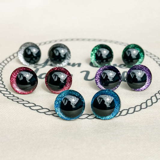 Crescent Moon Glitter Safety Eyes (16mm - 30mm)