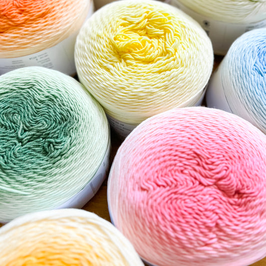 Soft pastel ombre yarn