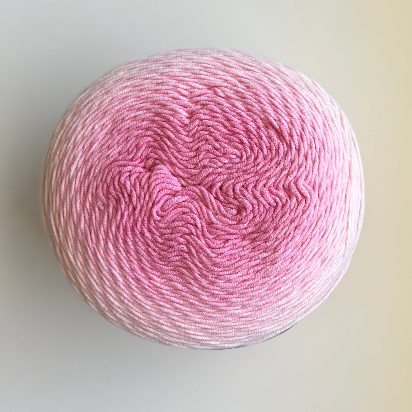 Soft pastel pink ombre yarn